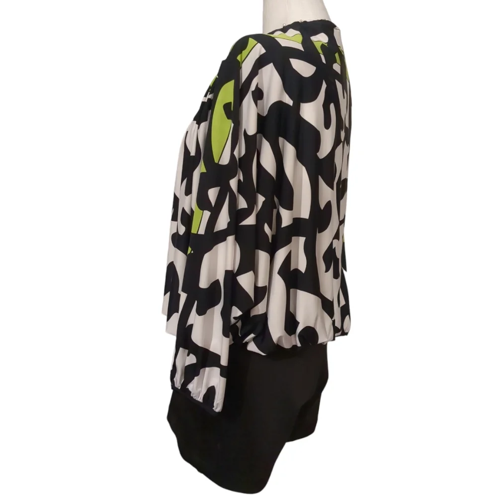 Analili Romper size xs color black white and green long sleeve size xs - Picture 5 of 6